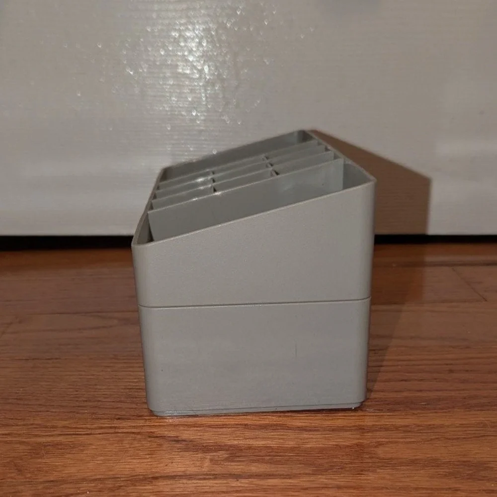 Room Essentials Grey Heavy Plastic Make Up Toiletries Caddy Stackable Organizers